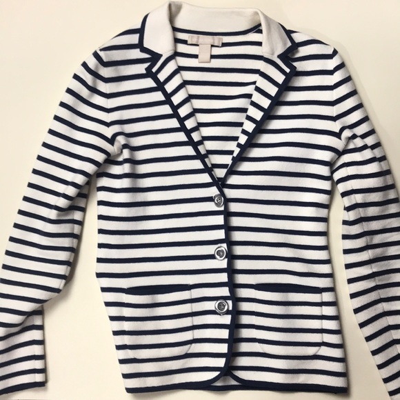 Banana Republic Blue Striped Cardigan - Picture 1 of 2